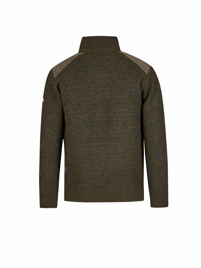Afbeeldingen van Storvik Liam Gebreide Pullover - Gevoerd - olijfgroen