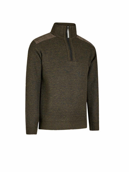 Afbeeldingen van Storvik Liam Gebreide Pullover - Gevoerd - olijfgroen