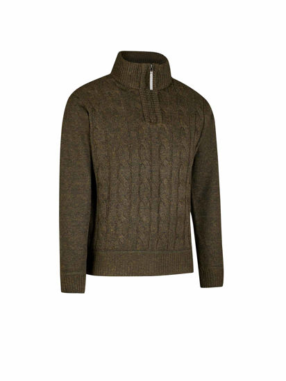 Afbeeldingen van Storvik Lunt Gebreide Pullover - Gevoerd - olijfgroen