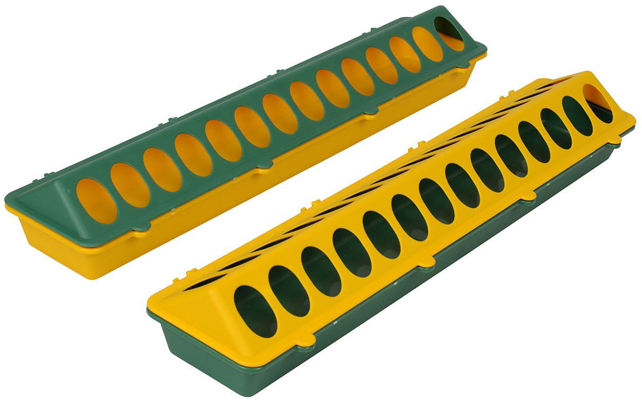 Afbeeldingen van Kuikenvoerbak kunstst. 50cm geel/groen