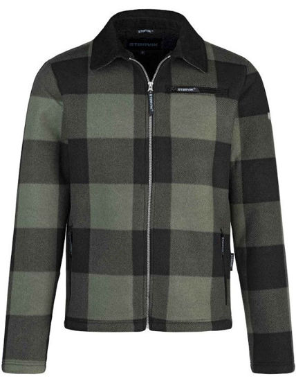 Afbeeldingen van Houthakkers Fleecevest London Groen blok, teddygevoerd