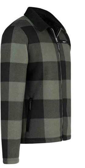 Afbeeldingen van Houthakkers Fleecevest London Groen blok, teddygevoerd