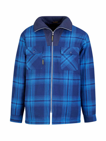 Afbeeldingen van Thermohemd COL Vancouver des.43-Blauw geblokt- XXXL