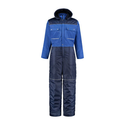 Afbeeldingen van Doorwerk-/ winteroverall marine/korenblauw