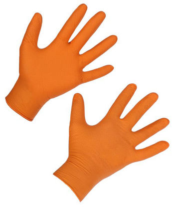 Afbeeldingen van Nitril handschoenen X-Grip oranje 50 st. 240 mm