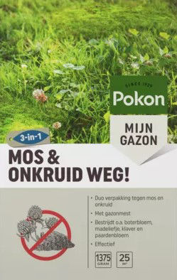 Afbeeldingen van Pokon Mos en Onkruid Weg 1,375kg voor 25m2