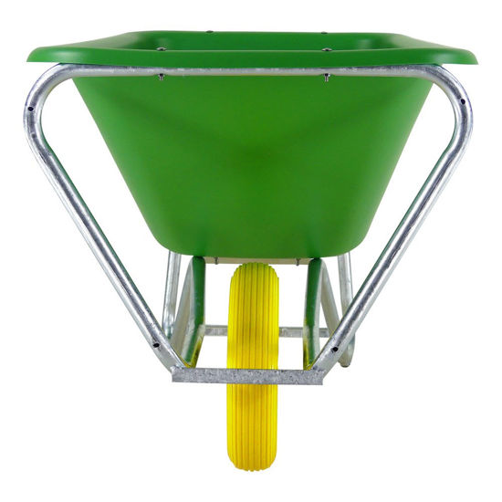 Afbeeldingen van Kruiwagen Fort F&S 165L Groen HDPE bak, +NooitMeerLek