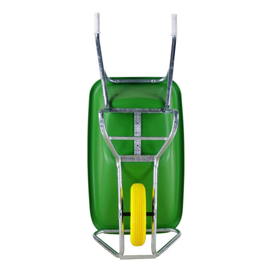 Afbeeldingen van Kruiwagen Fort F&S 165L Groen HDPE bak, +NooitMeerLek