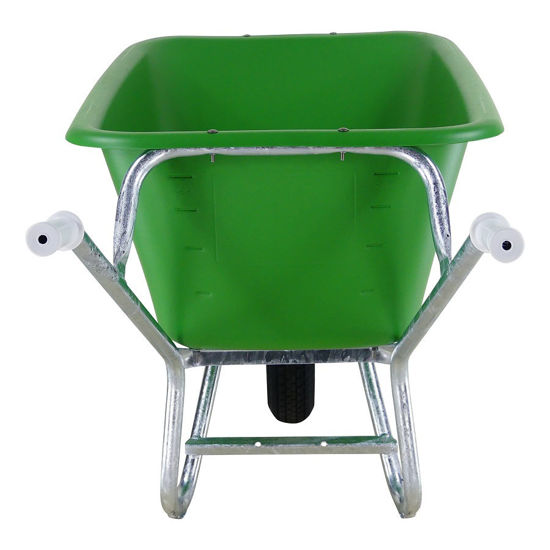 Afbeeldingen van Kruiwagen Fort F&S, 165L Groen HDPE bak, verzinkt onderstel