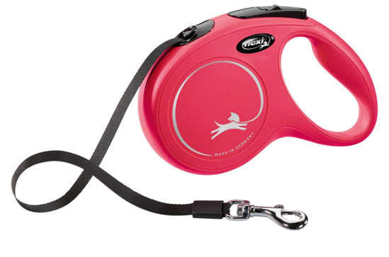 Afbeeldingen van FLEXI Rollijn NEW Classic band rood M/5 meter tot 25kg.