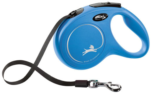 Afbeeldingen van FLEXI Rollijn NEW Classic band blauw M/5 meter tot 25kg