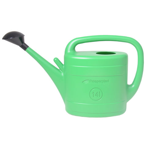 Afbeeldingen van Gieter kunststof GROEN, met broes, 14L.