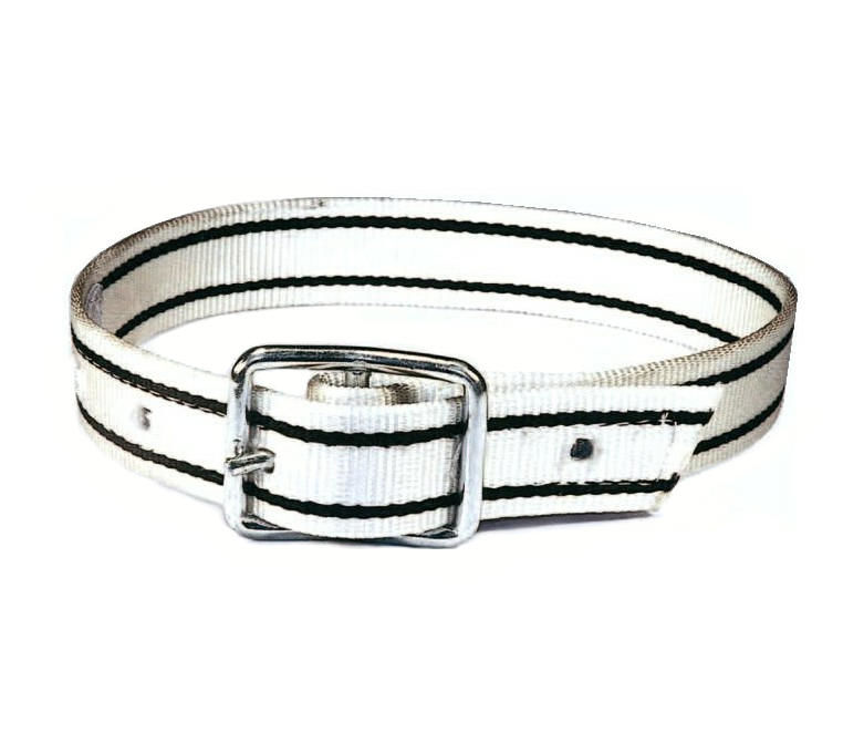 Afbeeldingen van Halsriem nylon, leer+gesp, 100cm