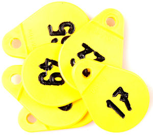 Afbeeldingen van Halsplaatje geel no.45