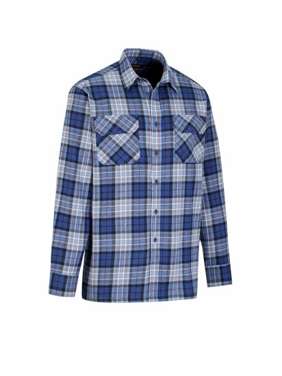 Afbeeldingen van Blouse flanel Storvik Dawson dessin blauw (ruit)