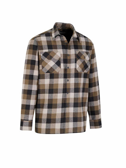 Afbeeldingen van Blouse flanel Storvik Dawson dessin olijf (blok)