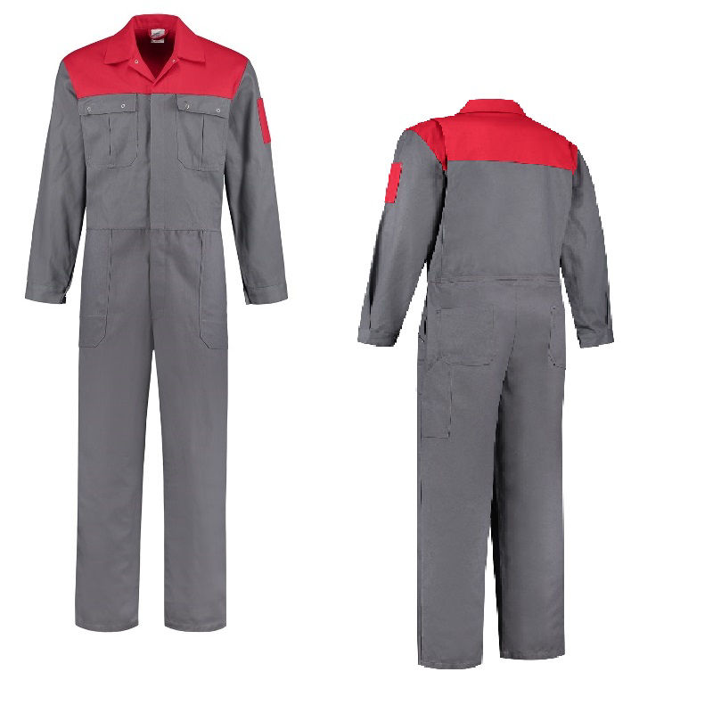 Afbeeldingen van Overall katoen grijs/rood -46