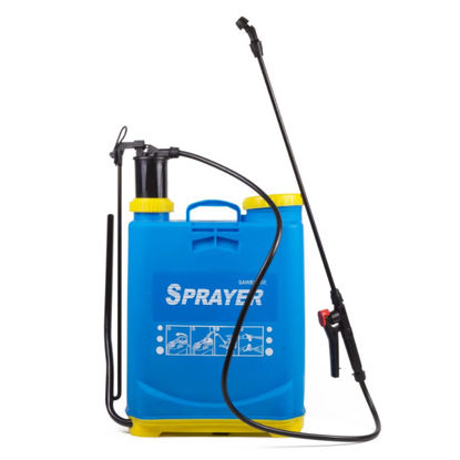 Afbeeldingen van Rugspuit kunststof met zijzwengel,  16-liter