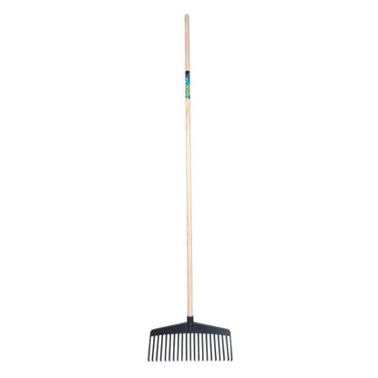 Afbeeldingen van Bladhark -MM- PA 38cm - 21 tds. zwart, met steel 150cm