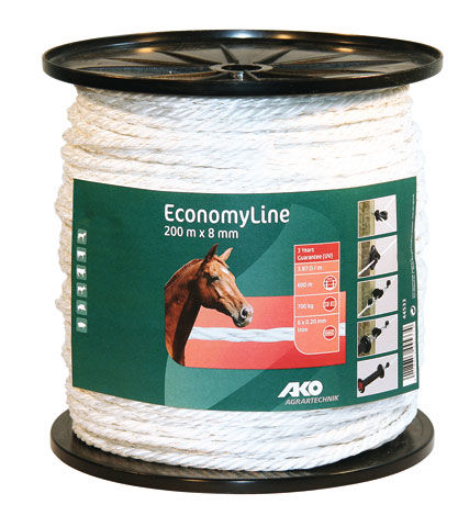 Afbeeldingen van AKO EconomyLine schrikkoord wit 8mm-200m