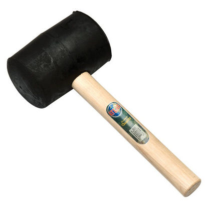 Afbeeldingen van Rubberhamer nr. 9 zacht (2 KG) 70 shore, met steel