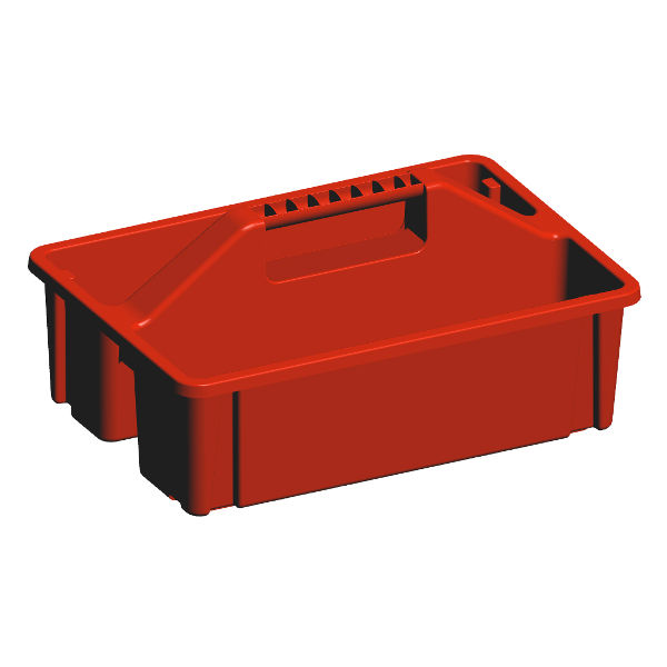 Afbeeldingen van Poetsbakje / gereedschapbak, kunststof OPEN rood