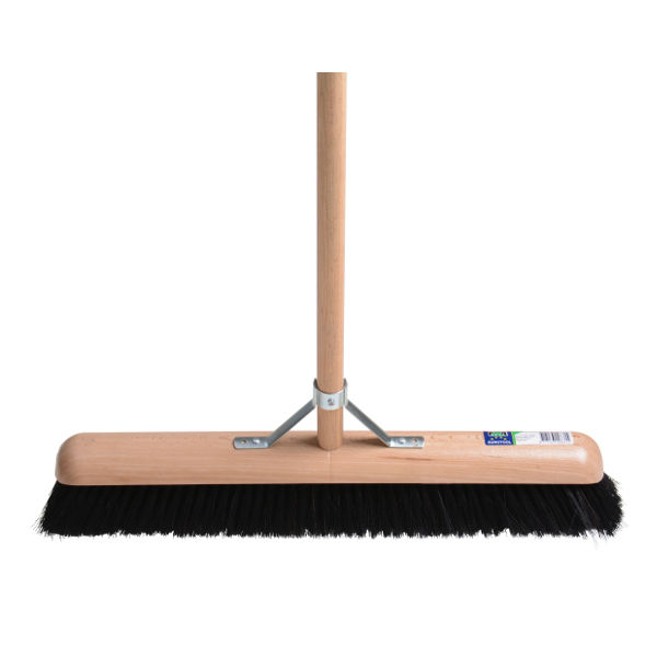 Afbeeldingen van Kamer-/Zaalveger FSC 40cm hout kunsthaar MM met steel 150cm