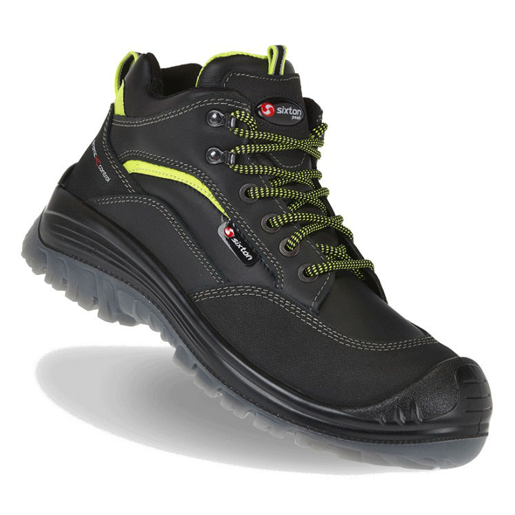 Afbeeldingen van Werkschoen Sixton Peak Montauk hoog zwart/lime S3, mt.38