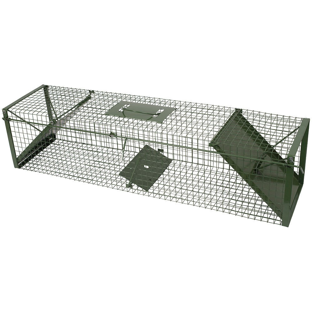 Afbeeldingen van Vangkooi 100cm groen 2 ingangen groot (100x24x24cm)