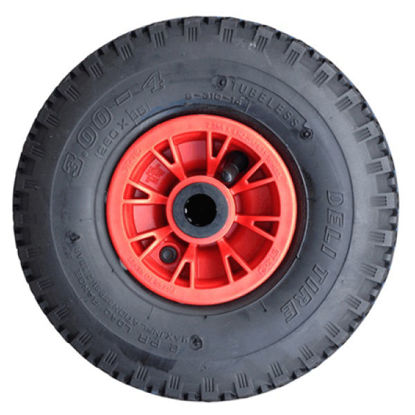Afbeeldingen van Steekwagenwiel 300-4(260x85)- FORT-, 2ply, velg rood