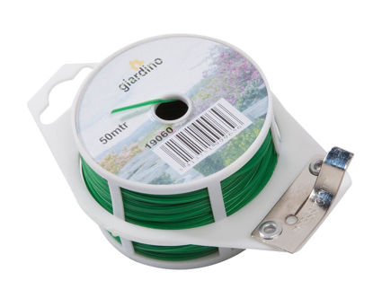 Afbeeldingen van Binddraad plat 50m. groen met knippertje