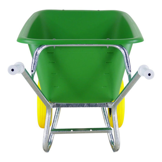 Afbeeldingen van Kruiwagen Fort F&S 165L Groen HDPE bak,  2 wiel-NooitMeerLek