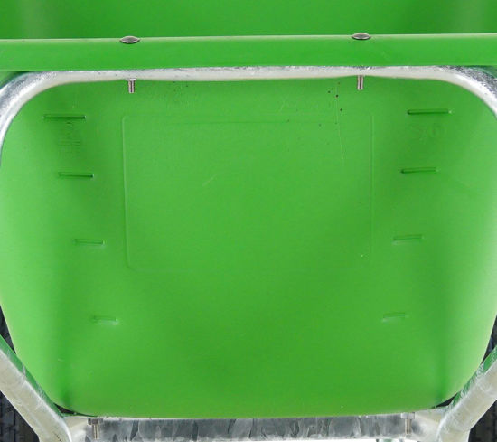 Afbeeldingen van Kruiwagen Fort F&S 165L Groen HDPE bak, +NooitMeerLek