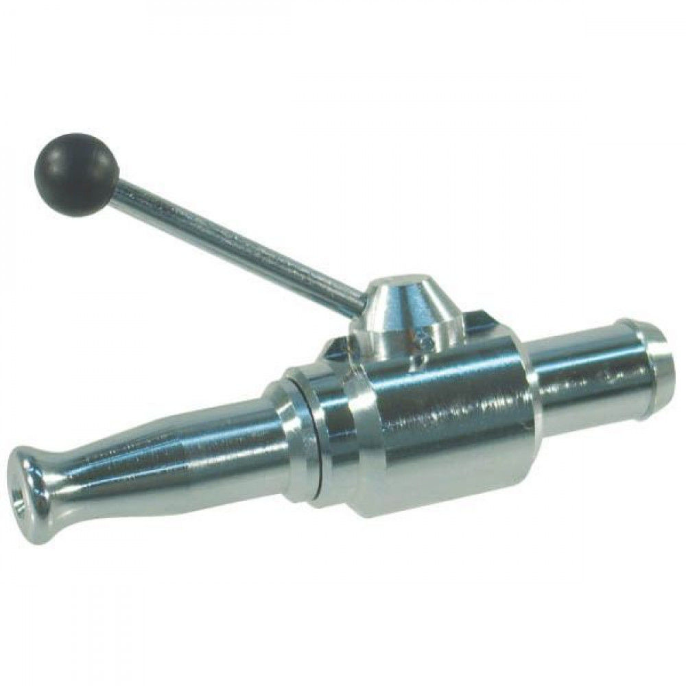 Afbeeldingen van Afsluitbare straalspuit mess.verchr. 1" x 25mm tule +kraan