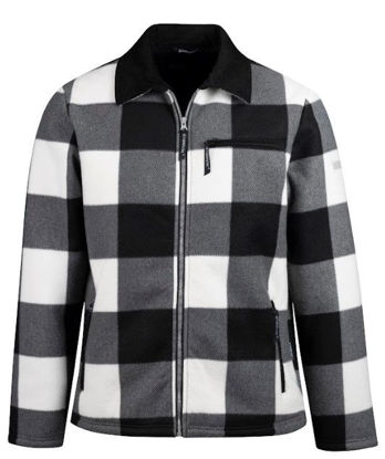 Afbeeldingen van Houthakkers Fleecevest London Zwart/wit blok, teddygevoerd
