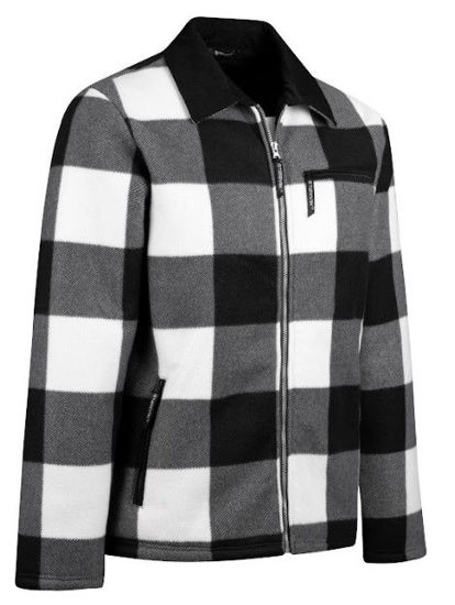 Afbeeldingen van Houthakkers Fleecevest London Zwart/wit blok, teddygevoerd