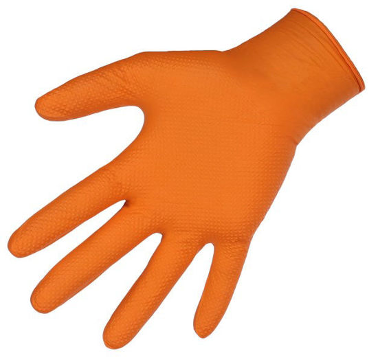 Afbeeldingen van Nitril handschoenen X-Grip oranje 50 st. 240 mm