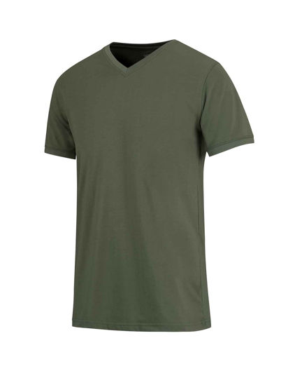 Afbeeldingen van T-shirt olijfgroen V-hals 2-pack S