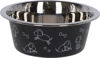 Afbeeldingen van Voederbak RVS zwart met motief 900ml