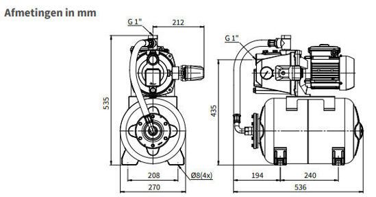 Afbeeldingen van Hydrofoor pomp HRD 100/25