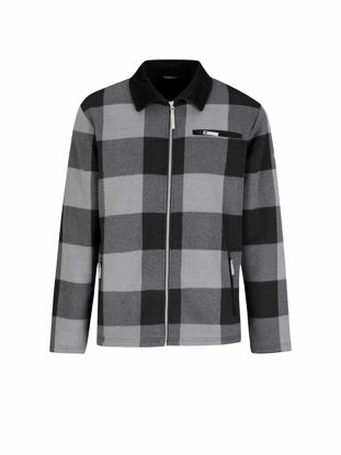 Afbeeldingen van Houthakkers Fleecevest London Grijs geblokt, teddygevoerd