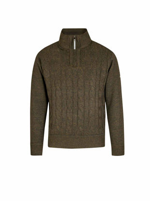 Afbeeldingen van Storvik Lunt Gebreide kabel Pullover - Gevoerd - olijfgroen