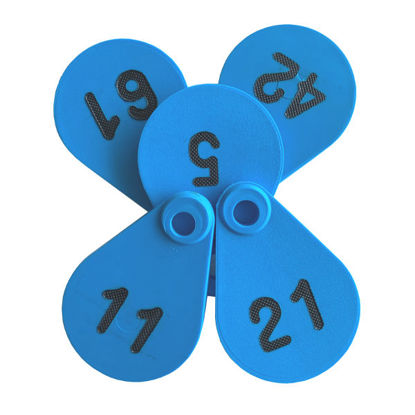 Afbeeldingen van flexi nekplaatje blauw genummerd 479-