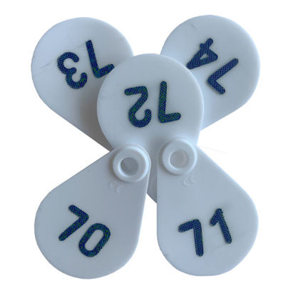 Afbeeldingen van Flexi nekplaatje wit genummerd 482-