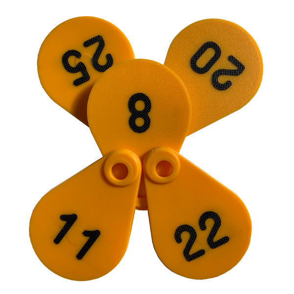 Afbeeldingen van Flexi nekplaatje geel set à 25