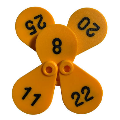 Afbeeldingen van Flexi nekplaatje geel set à 25