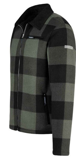 Afbeeldingen van Houthakkers Fleecevest London Groen blok, teddygevoerd