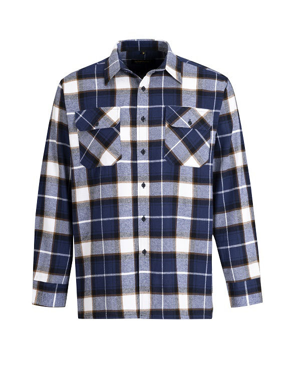 Afbeeldingen van Flaneloverhemd Dawson, ruit marine/wit des.3.1 maat 4XL