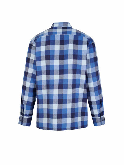 Afbeeldingen van Flaneloverhemd Dawson, Donkerblauw (blok), 4XL