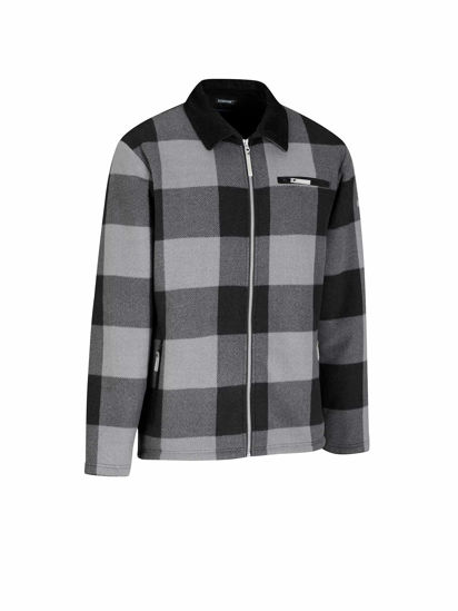 Afbeeldingen van Houthakkers Fleecevest London Grijs blok, teddygev. -3XL